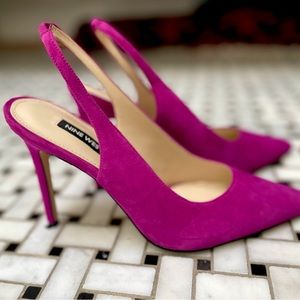 Nine West sling back fuchsia worn once.